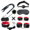 Generique Kit SM Bondage Push 10 pièces Noir-Rouge